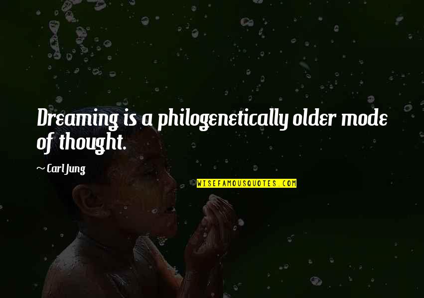 Semelles Reflexology Quotes By Carl Jung: Dreaming is a philogenetically older mode of thought.