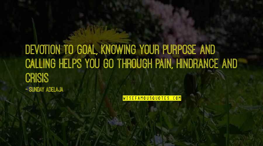 Semester's Quotes By Sunday Adelaja: Devotion to goal, knowing your purpose and calling