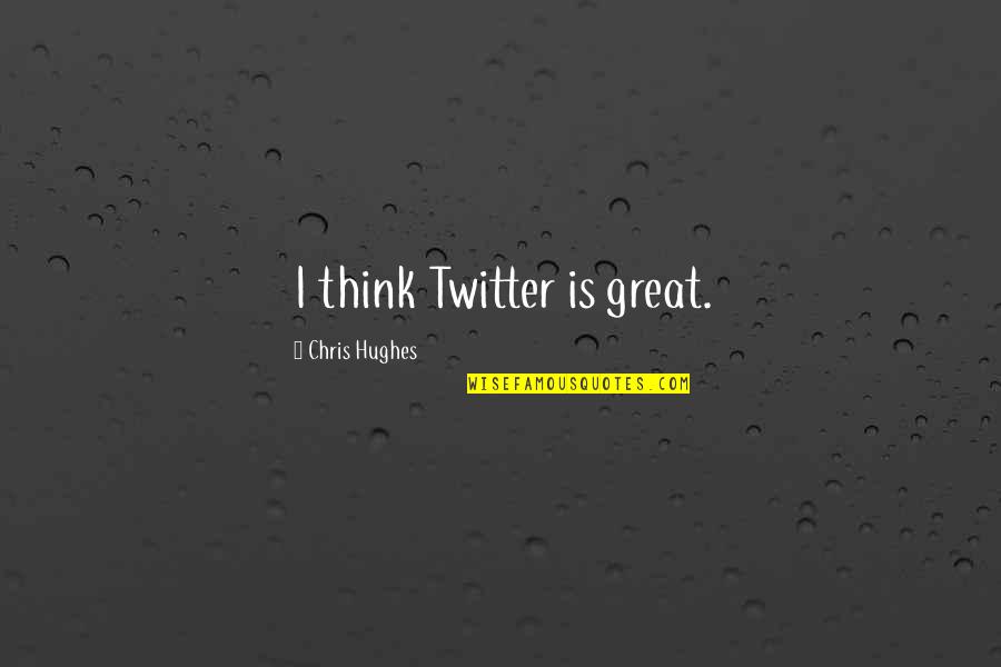 Semi Colons Quotes By Chris Hughes: I think Twitter is great. Semi Colons Quotes By Chris Hughes: I think Twitter is great.