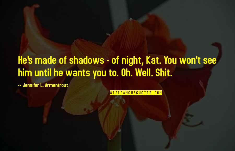 Semisonic Chemistry Quotes By Jennifer L. Armentrout: He's made of shadows - of night, Kat.
