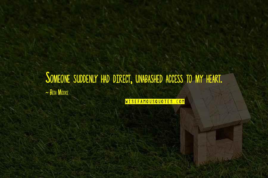 Semisonic Songs Quotes By Beth Moore: Someone suddenly had direct, unabashed access to my