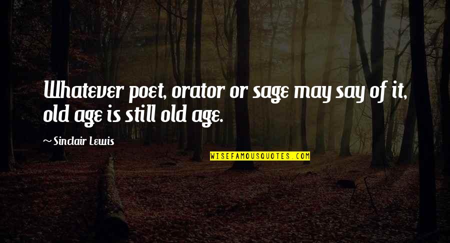 Semiyearly Quotes By Sinclair Lewis: Whatever poet, orator or sage may say of
