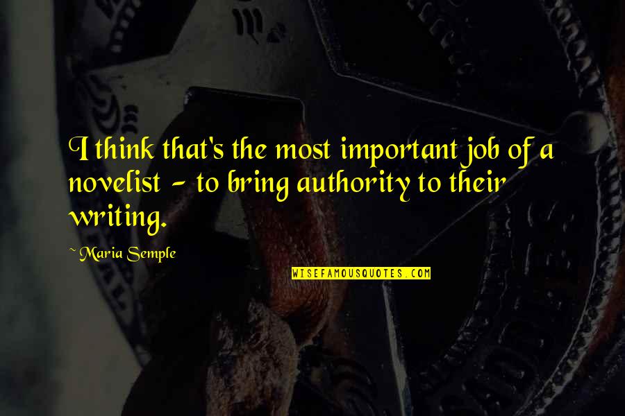 Semple Quotes By Maria Semple: I think that's the most important job of