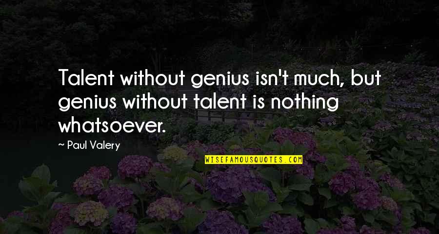 Senator Royce West Quotes By Paul Valery: Talent without genius isn't much, but genius without