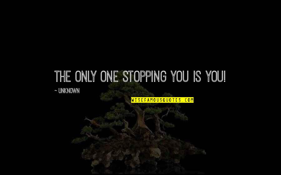 Sending Mixed Messages Quotes By Unknown: The only one stopping you is you! Sending Mixed Messages Quotes By Unknown: The only one stopping you is you!