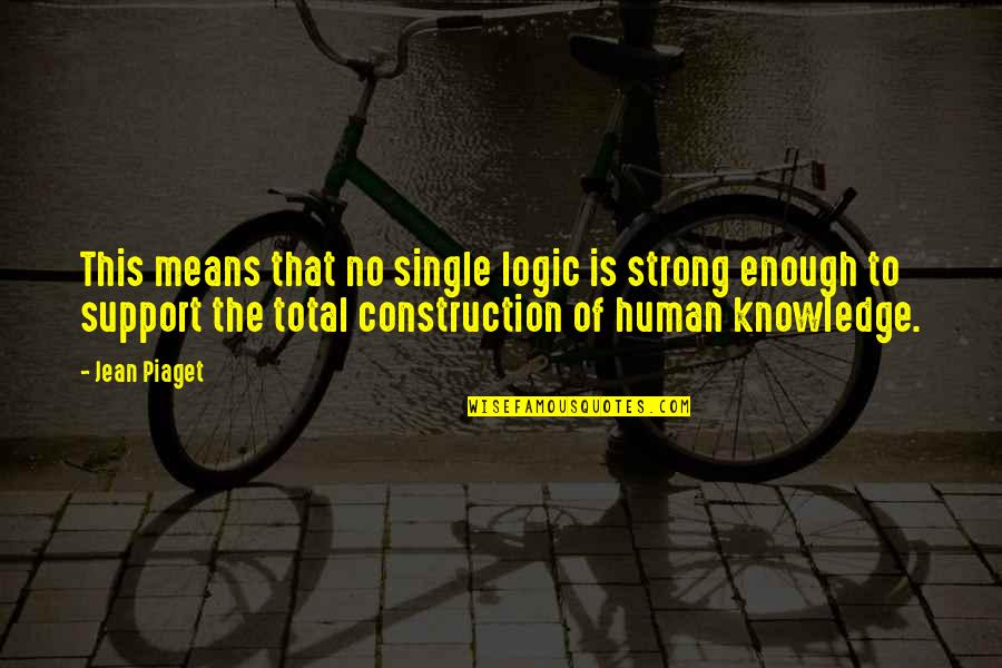 Seneca Native American Quotes By Jean Piaget: This means that no single logic is strong Seneca Native American Quotes By Jean Piaget: This means that no single logic is strong