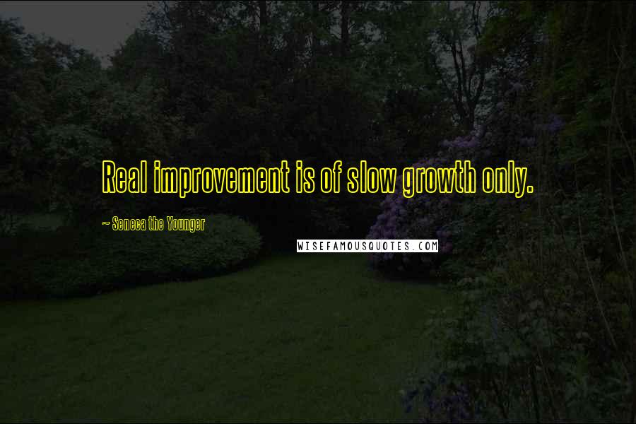 Seneca The Younger quotes: Real improvement is of slow growth only.