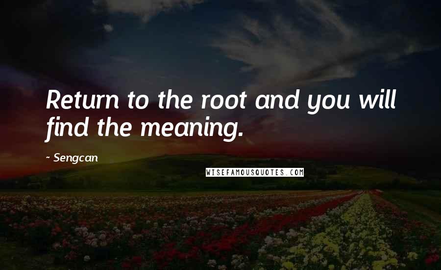 Sengcan quotes: Return to the root and you will find the meaning.