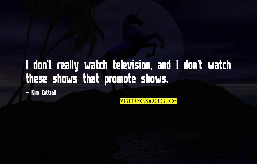 Seninle Baslamadi Quotes By Kim Cattrall: I don't really watch television, and I don't