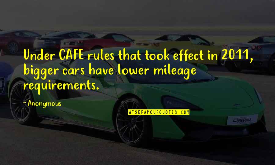 Senior Centers Quotes By Anonymous: Under CAFE rules that took effect in 2011,