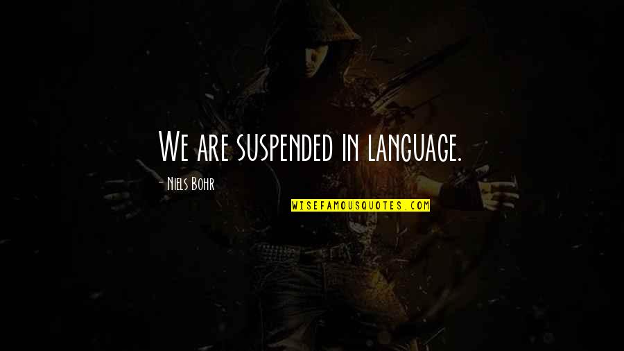 Seniors And Juniors Quotes By Niels Bohr: We are suspended in language.