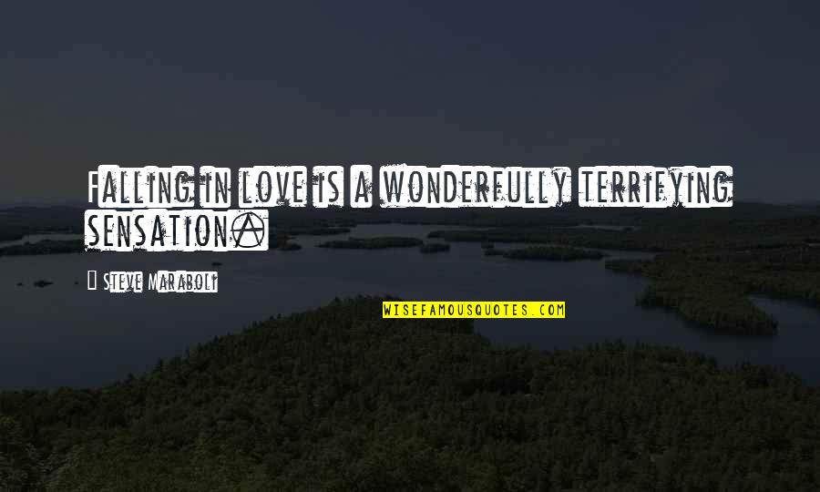 Sensation Quotes By Steve Maraboli: Falling in love is a wonderfully terrifying sensation.