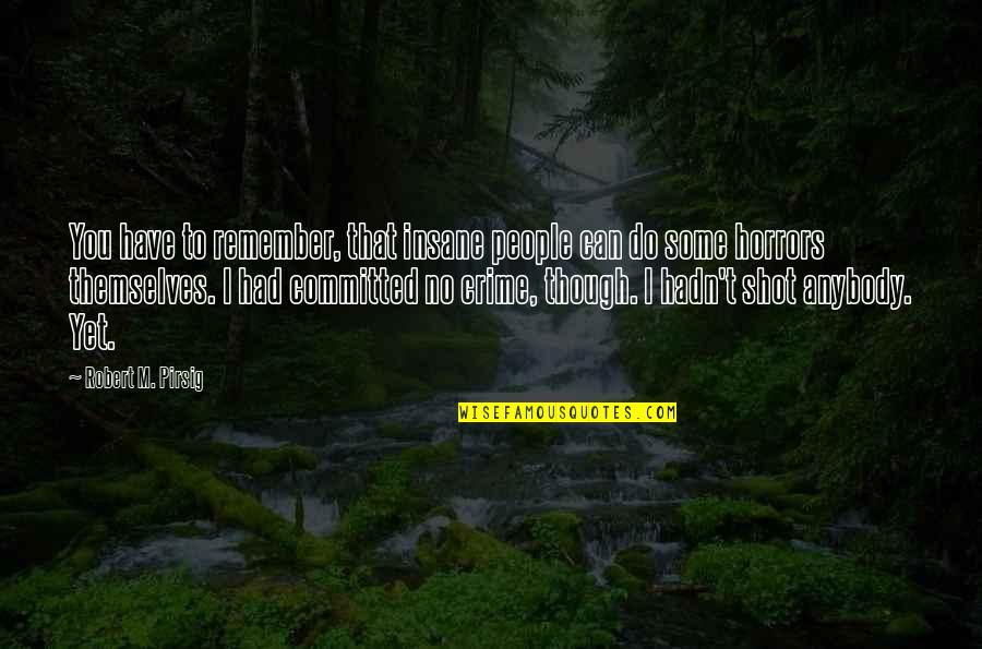 Sense For Decor Quotes By Robert M. Pirsig: You have to remember, that insane people can Sense For Decor Quotes By Robert M. Pirsig: You have to remember, that insane people can