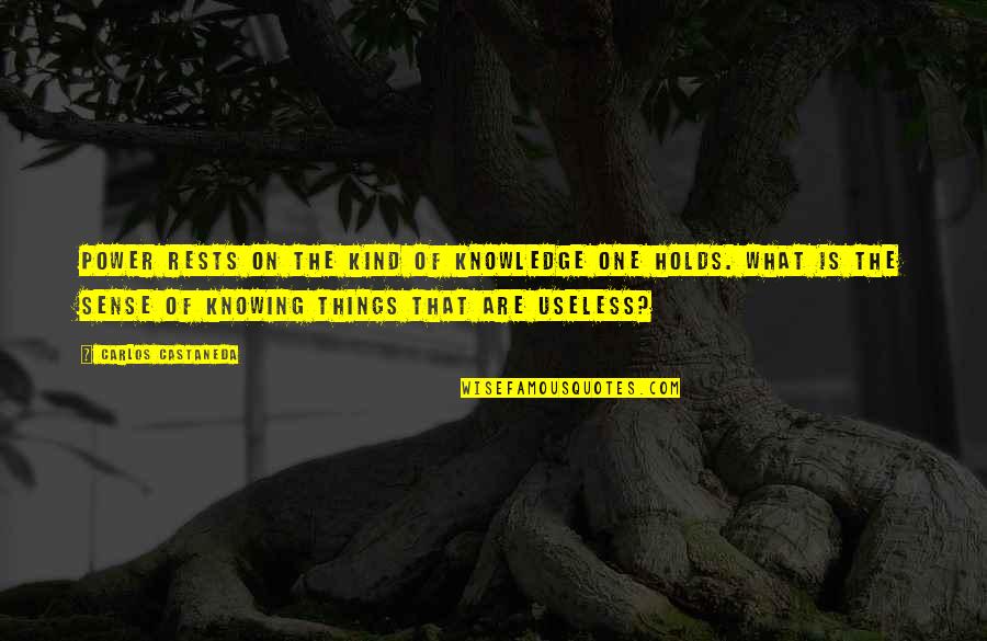 Sense Of Sense Quotes By Carlos Castaneda: Power rests on the kind of knowledge one Sense Of Sense Quotes By Carlos Castaneda: Power rests on the kind of knowledge one