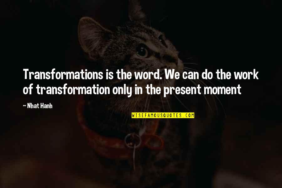 Sensei Ogui Quotes By Nhat Hanh: Transformations is the word. We can do the