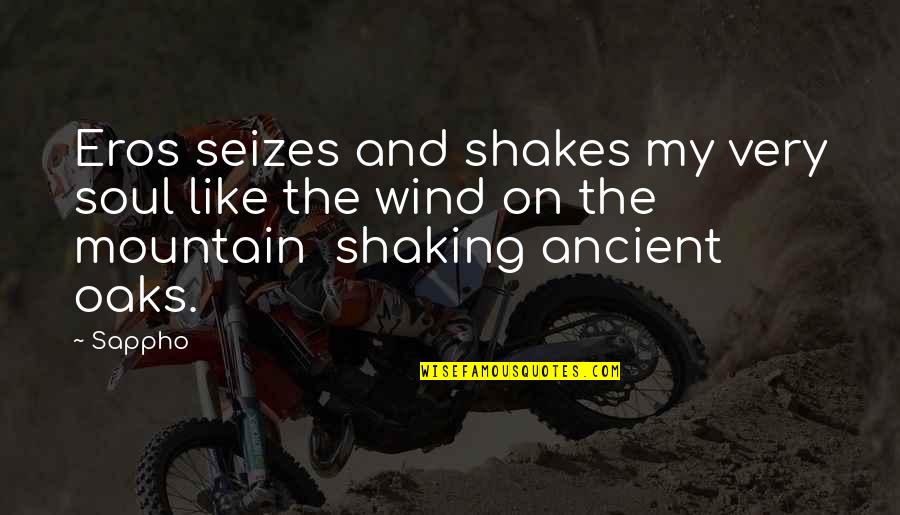 Sensei Wu Quotes By Sappho: Eros seizes and shakes my very soul like