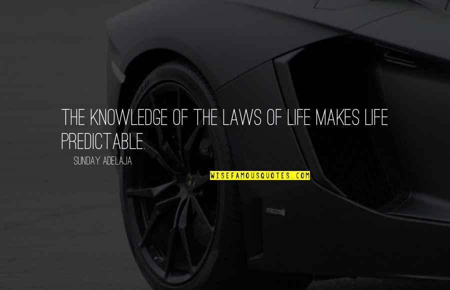 Senseless Talk Quotes By Sunday Adelaja: The knowledge of the laws of life makes Senseless Talk Quotes By Sunday Adelaja: The knowledge of the laws of life makes