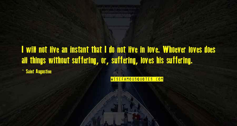 Senseless War Quotes By Saint Augustine: I will not live an instant that I Senseless War Quotes By Saint Augustine: I will not live an instant that I
