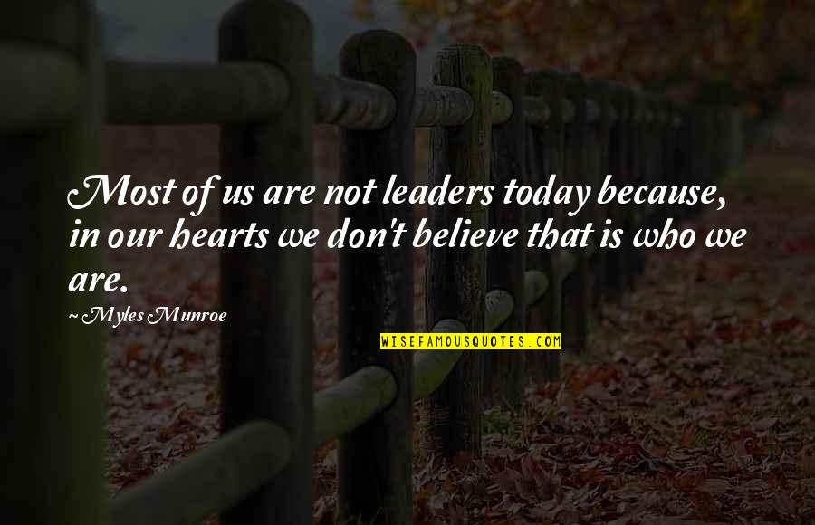 Senses To Print Quotes By Myles Munroe: Most of us are not leaders today because,