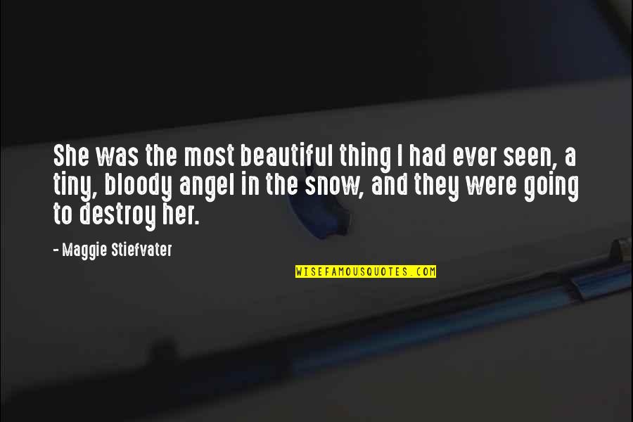 Sensitive Savages Quotes By Maggie Stiefvater: She was the most beautiful thing I had