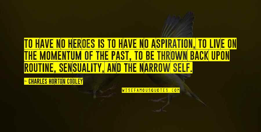 Sensuality's Quotes By Charles Horton Cooley: To have no heroes is to have no