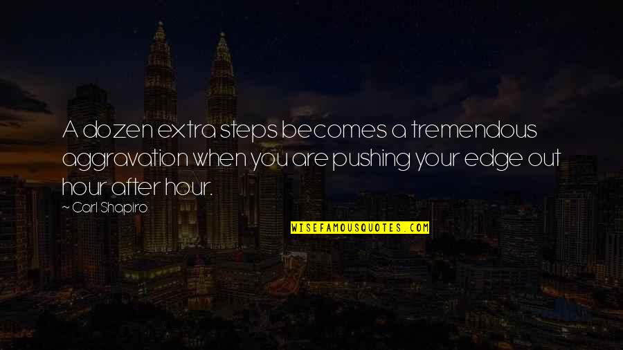 Sensuousness Quotes By Carl Shapiro: A dozen extra steps becomes a tremendous aggravation