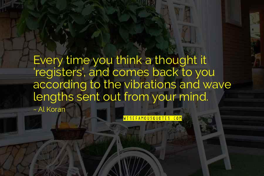 Sent Quotes By Al Koran: Every time you think a thought it 'registers', Sent Quotes By Al Koran: Every time you think a thought it 'registers',