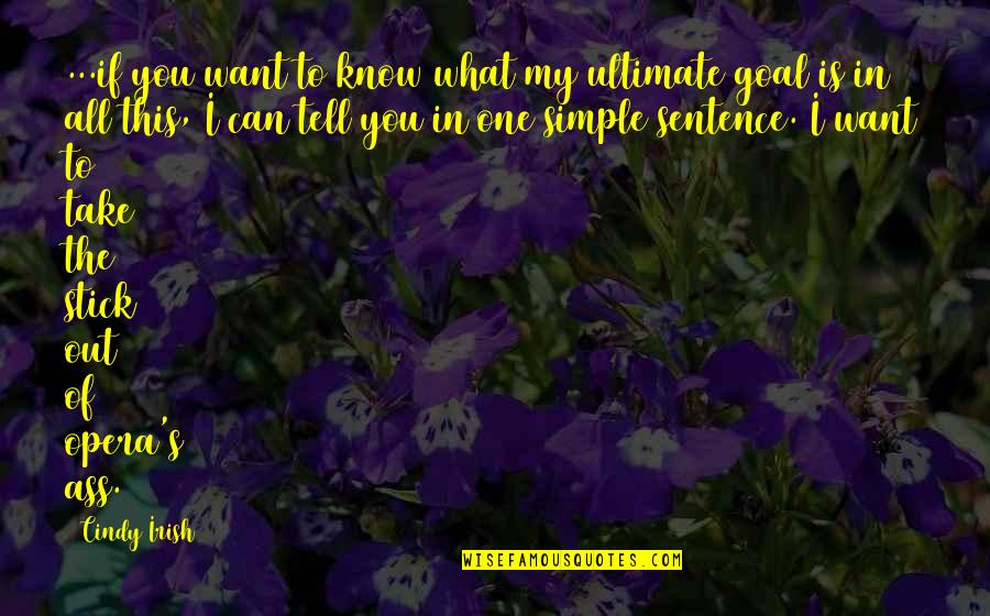 Sentence This Quotes By Cindy Irish: ...if you want to know what my ultimate