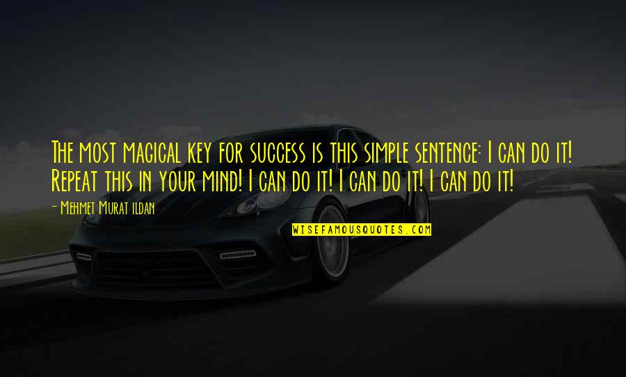 Sentence This Quotes By Mehmet Murat Ildan: The most magical key for success is this