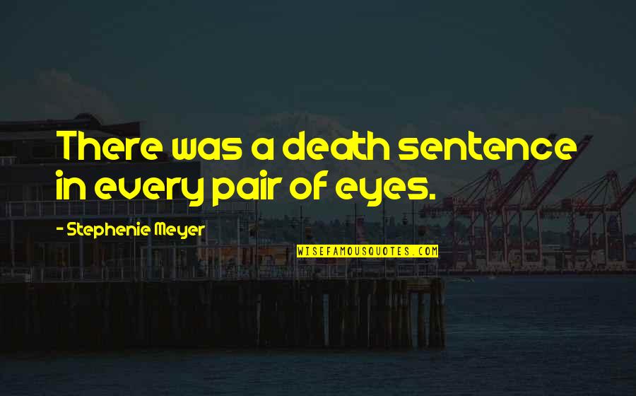 Sentence To Death Quotes By Stephenie Meyer: There was a death sentence in every pair