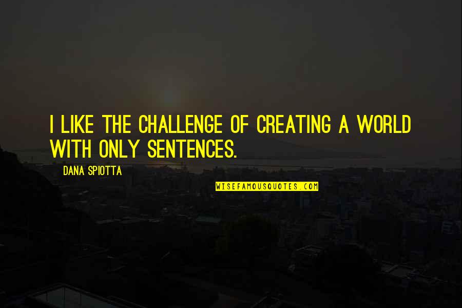 Sentences Quotes By Dana Spiotta: I like the challenge of creating a world