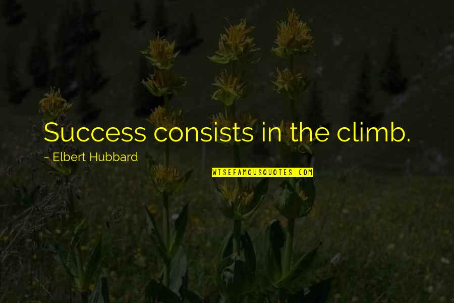 Sentidos Quimicos Quotes By Elbert Hubbard: Success consists in the climb.