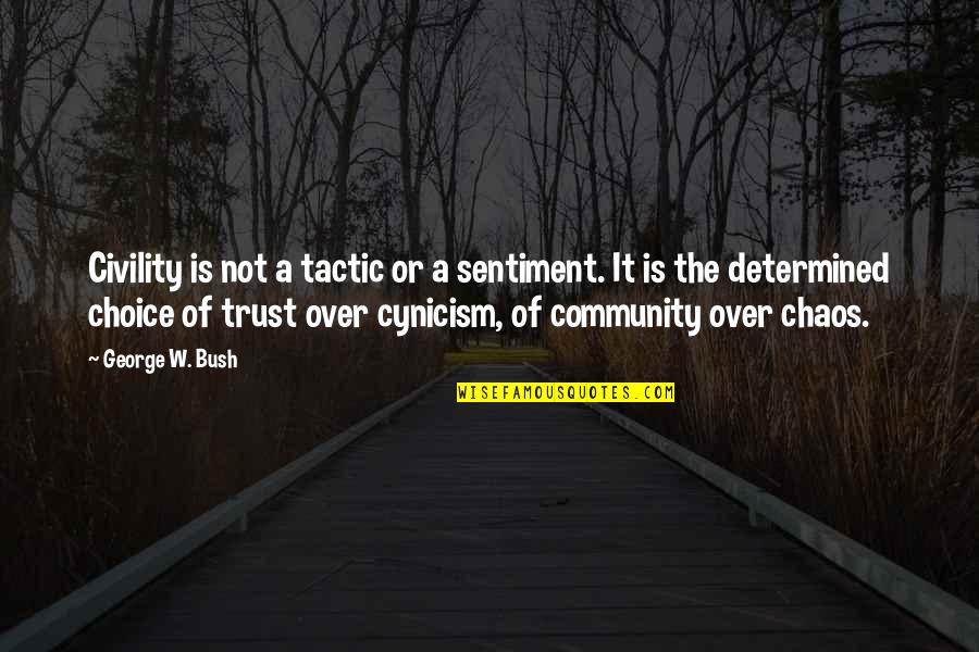 Sentiment Quotes By George W. Bush: Civility is not a tactic or a sentiment.