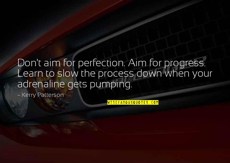 Sentiments Of Love Quotes By Kerry Patterson: Don't aim for perfection. Aim for progress. Learn Sentiments Of Love Quotes By Kerry Patterson: Don't aim for perfection. Aim for progress. Learn