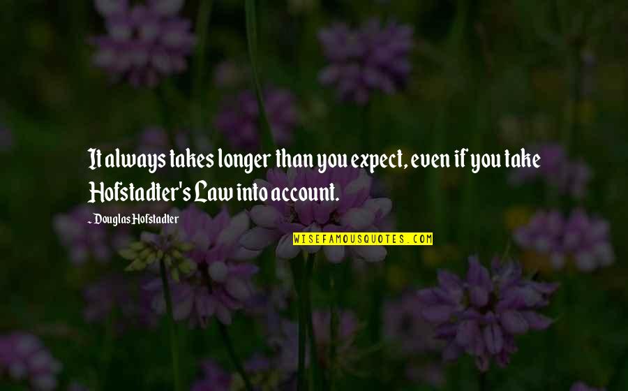 Sentimos Coin Quotes By Douglas Hofstadter: It always takes longer than you expect, even