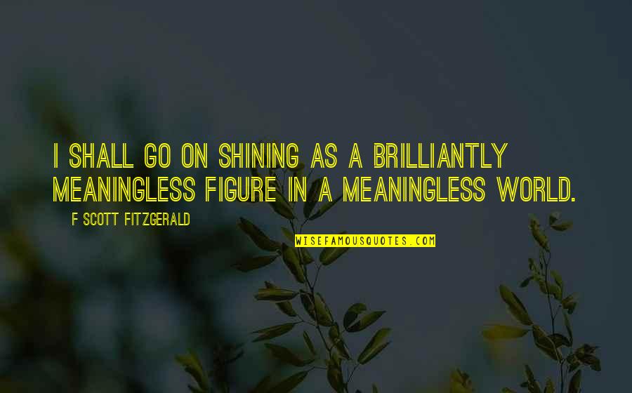 Sentirsi Sbagliati Quotes By F Scott Fitzgerald: I shall go on shining as a brilliantly