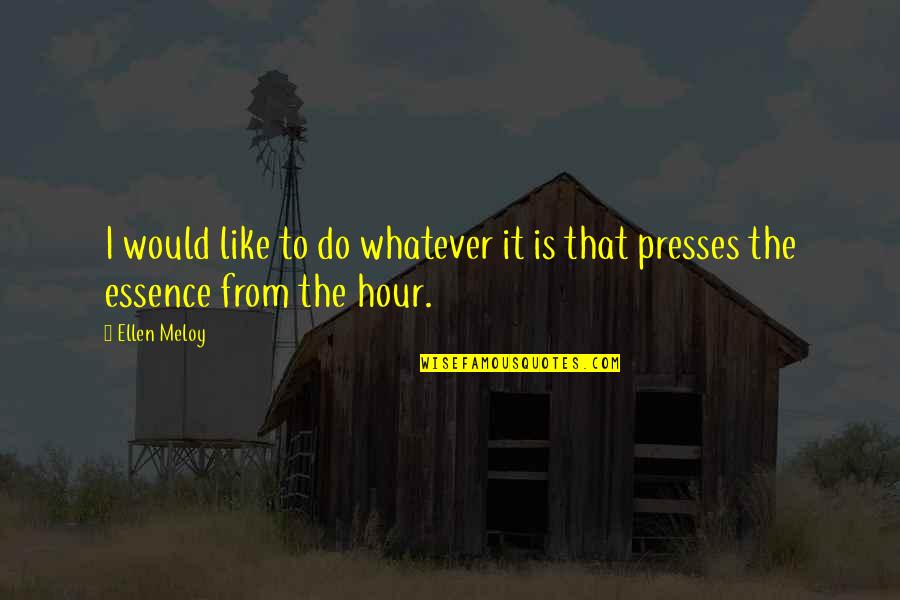 Sentite Presente Quotes By Ellen Meloy: I would like to do whatever it is