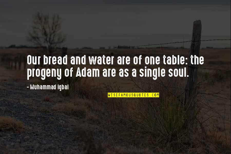 Senvolent Quotes By Muhammad Iqbal: Our bread and water are of one table: