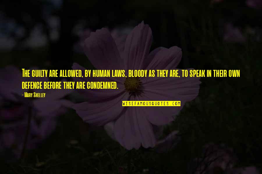 Senzaltro Sinonimo Quotes By Mary Shelley: The guilty are allowed, by human laws, bloody Senzaltro Sinonimo Quotes By Mary Shelley: The guilty are allowed, by human laws, bloody