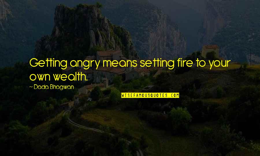 Senzo Quotes By Dada Bhagwan: Getting angry means setting fire to your own