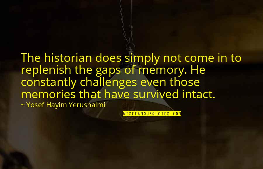 Sepamos In English Quotes By Yosef Hayim Yerushalmi: The historian does simply not come in to Sepamos In English Quotes By Yosef Hayim Yerushalmi: The historian does simply not come in to