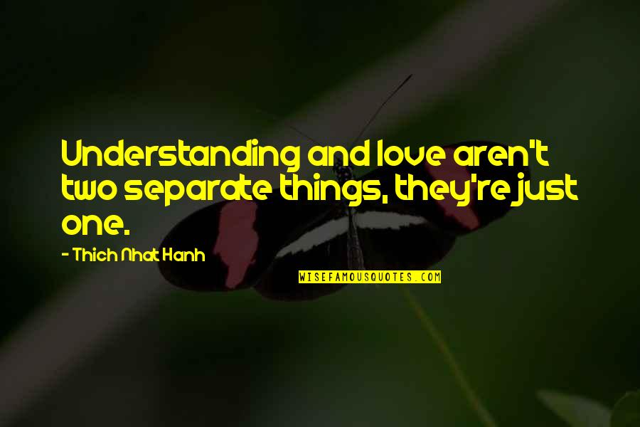 Separate From The Love Quotes By Thich Nhat Hanh: Understanding and love aren't two separate things, they're