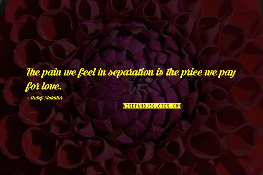 Separated Love Quotes By Hatef Mokhtar: The pain we feel in separation is the