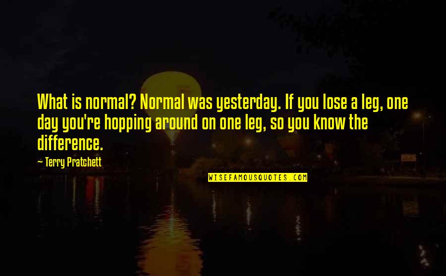 Separativeness Quotes By Terry Pratchett: What is normal? Normal was yesterday. If you