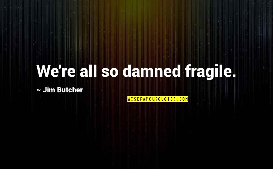 Seperangkat Buret Quotes By Jim Butcher: We're all so damned fragile. Seperangkat Buret Quotes By Jim Butcher: We're all so damned fragile.