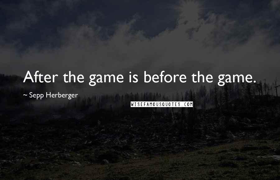 Sepp Herberger quotes: After the game is before the game.