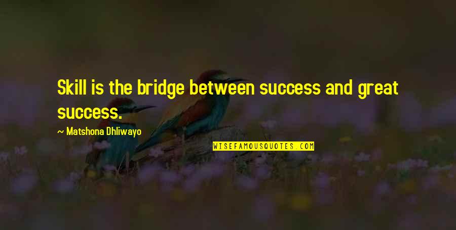 Septian David Quotes By Matshona Dhliwayo: Skill is the bridge between success and great