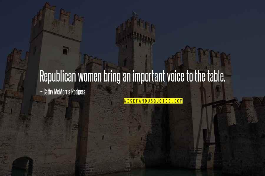 Septima Malbec Quotes By Cathy McMorris Rodgers: Republican women bring an important voice to the