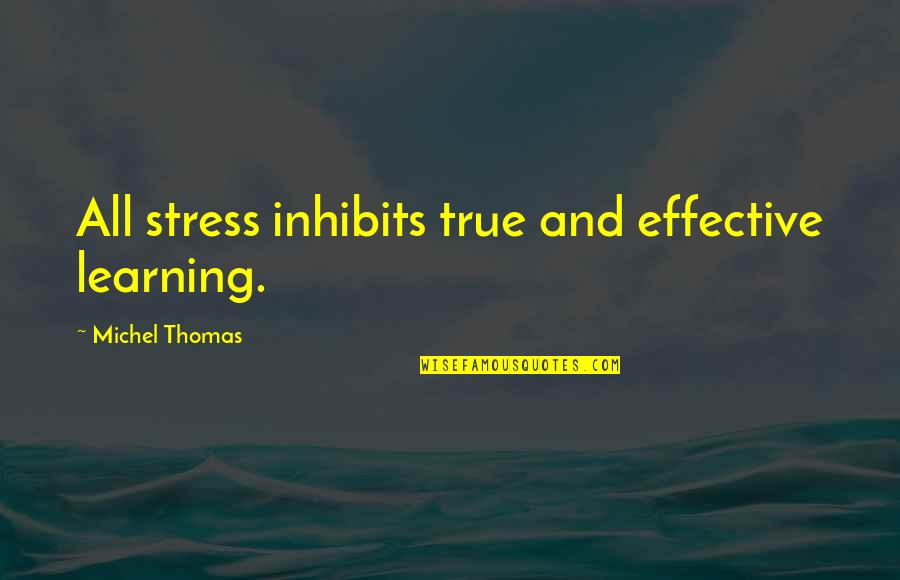 Septime Weber Quotes By Michel Thomas: All stress inhibits true and effective learning.
