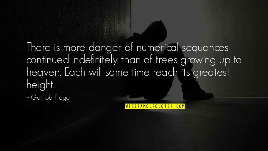 Sequences Quotes By Gottlob Frege: There is more danger of numerical sequences continued